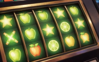 Leuchtende Slot-Walzen mit Frucht- und Stern-Symbolen als Vorschau der online slots im Golazzo Casino