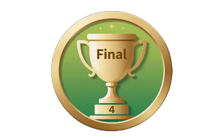 Gold-Lime VIP-Abzeichen f&uuml;r Level 4 Final bei Golazzo
