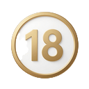 Goldenes 18-plus-Symbol f&uuml;r Jugendschutz im Golazzo Casino