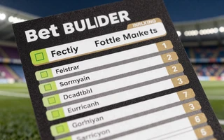 Bet-Builder-Wettschein mit mehreren Fu&szlig;ball-Wettm&auml;rkten in Lime und Gold im Golazzo Sportsbook