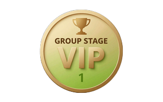 Gold-Lime VIP-Abzeichen f&uuml;r Level 1 Group Stage bei Golazzo