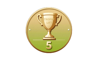 Gold-Lime VIP-Abzeichen f&uuml;r Level 5 Trophy Lift bei Golazzo